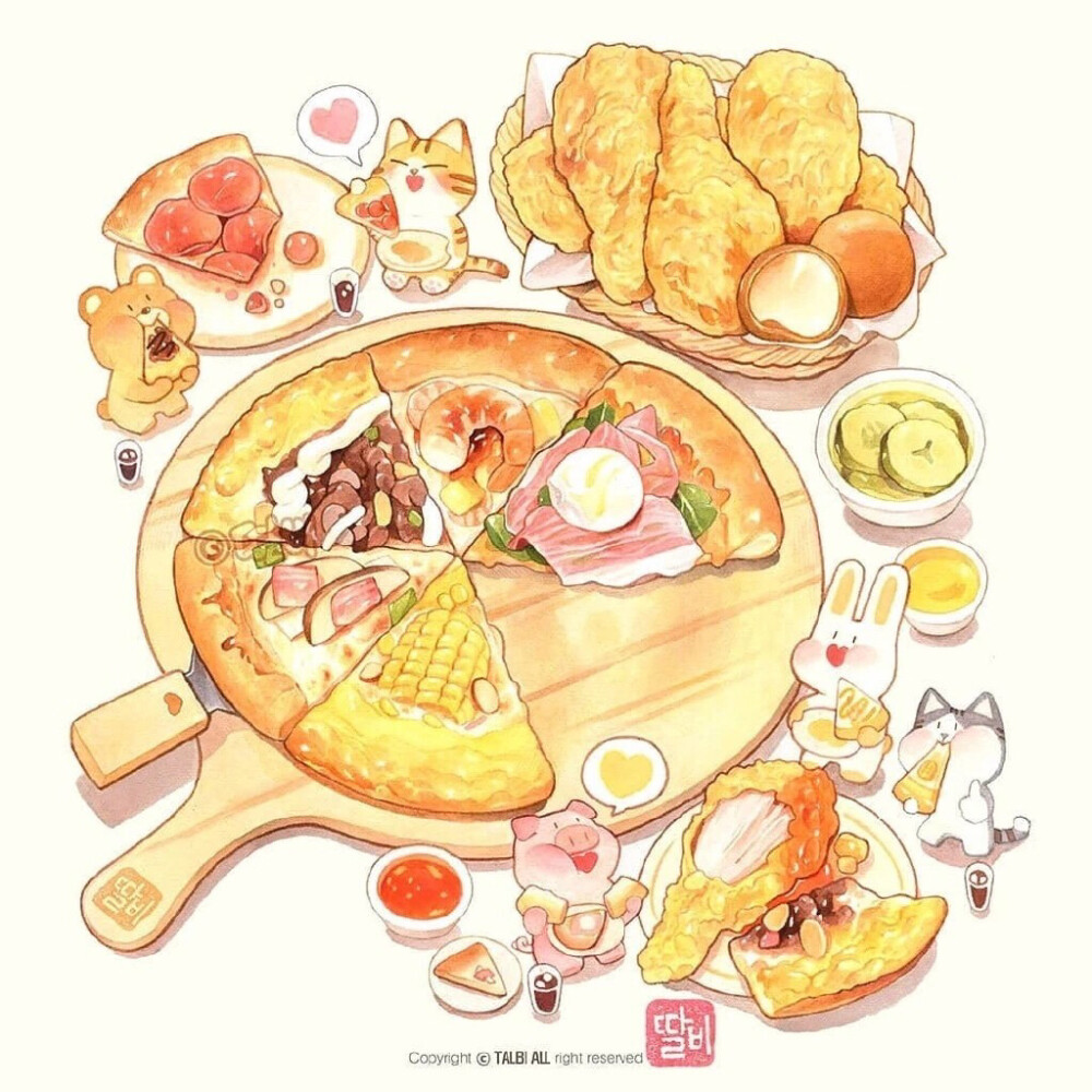 一起共享美食吧！
画师 ins：talbi_illust