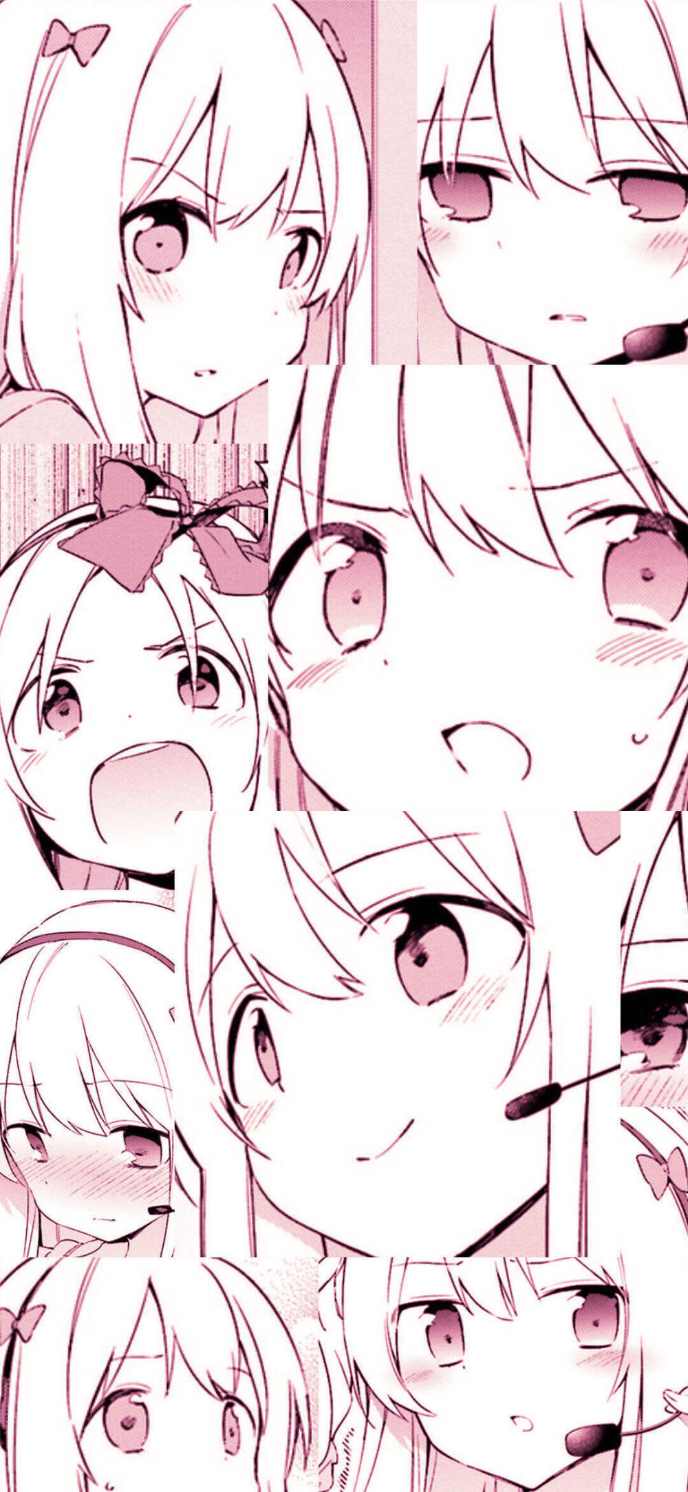 一波粉色系漫画拼接壁纸