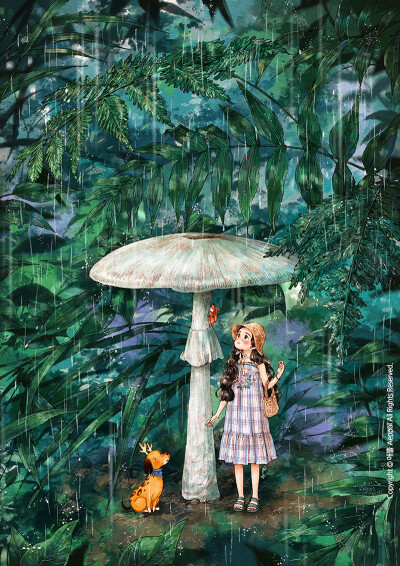 森林游乐场 ~ 来自韩国插画家Aeppol 的「森林女孩日记-2021」系列插画。