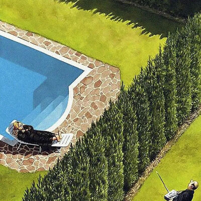 Gerhard插画作品的最大特点，就是以幽默的手法，犀利地揭露社会生活中的各种问题。