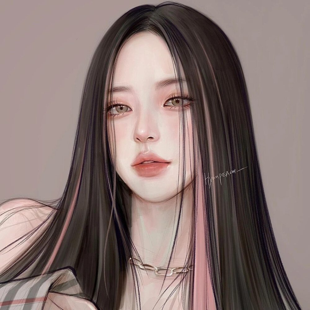 很漂亮很细腻的人物插画作者：插画师hyunpeach_