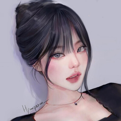 很漂亮很细腻的人物插画作者：插画师hyunpeach_