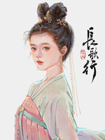  唯美古风插画 小红书：佳儿