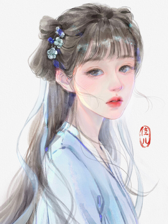  唯美古风插画 小红书：佳儿