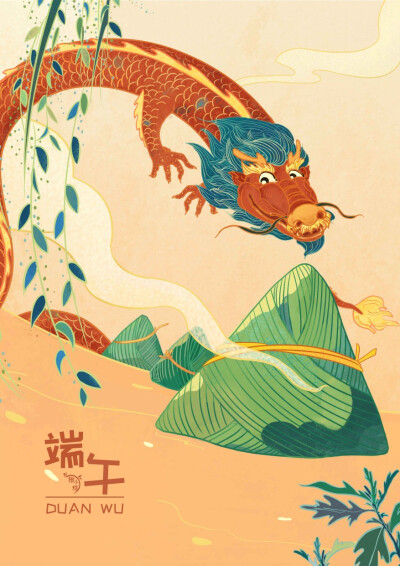 国潮风传统节日插画