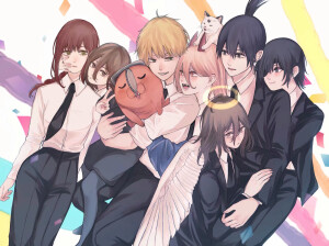 《电锯人》第一部完结纪念绘
画师：ことち