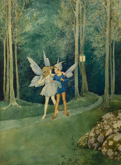 艾达.伦图尔.奥思韦特（Ida Rentoul Outhwaite,1888-1960）
画笔下那些轻盈梦幻、无忧无虑的小精灵们