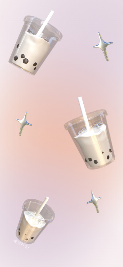 ▸3D壁纸
"奶茶一杯 快乐起飞"
cr.晚饭取消