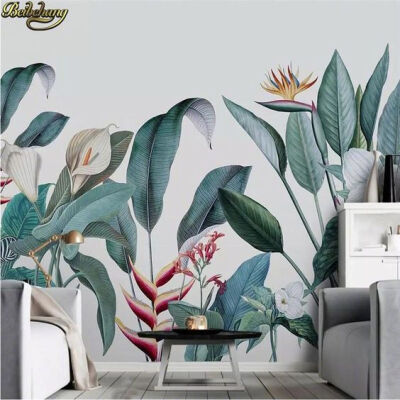 墙面植物绘
