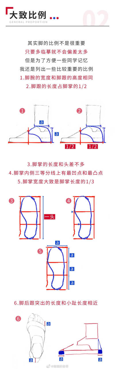 脚部脚踝关节几何图形教程绘画微博转载