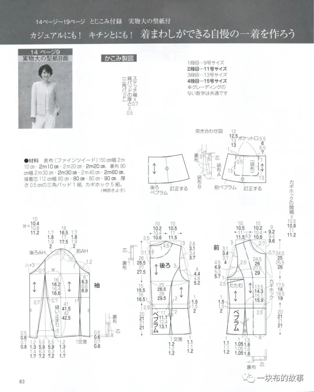 亚麻小外套裁剪图