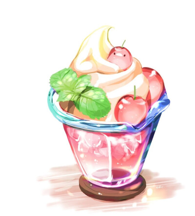 壁纸｜冰饮插画
画师：チャイ