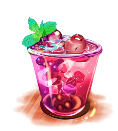 壁纸｜冰饮插画
画师：チャイ