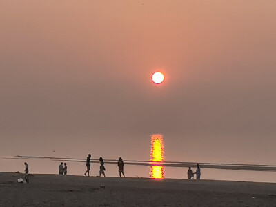 日落晚霞，治愈风景，海边