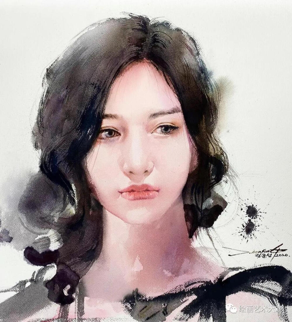 韩国首尔的水彩画家Jung Hun Sung郑勋成的水彩人物画，用色大胆、光感十足、体块明确、表现力强，具有一种强力的吸引力。他对水彩技法掌握娴熟，对人物神态和五官的塑造也是张弛有度，画面十分潇洒而严谨，形成了自己独特的风格。