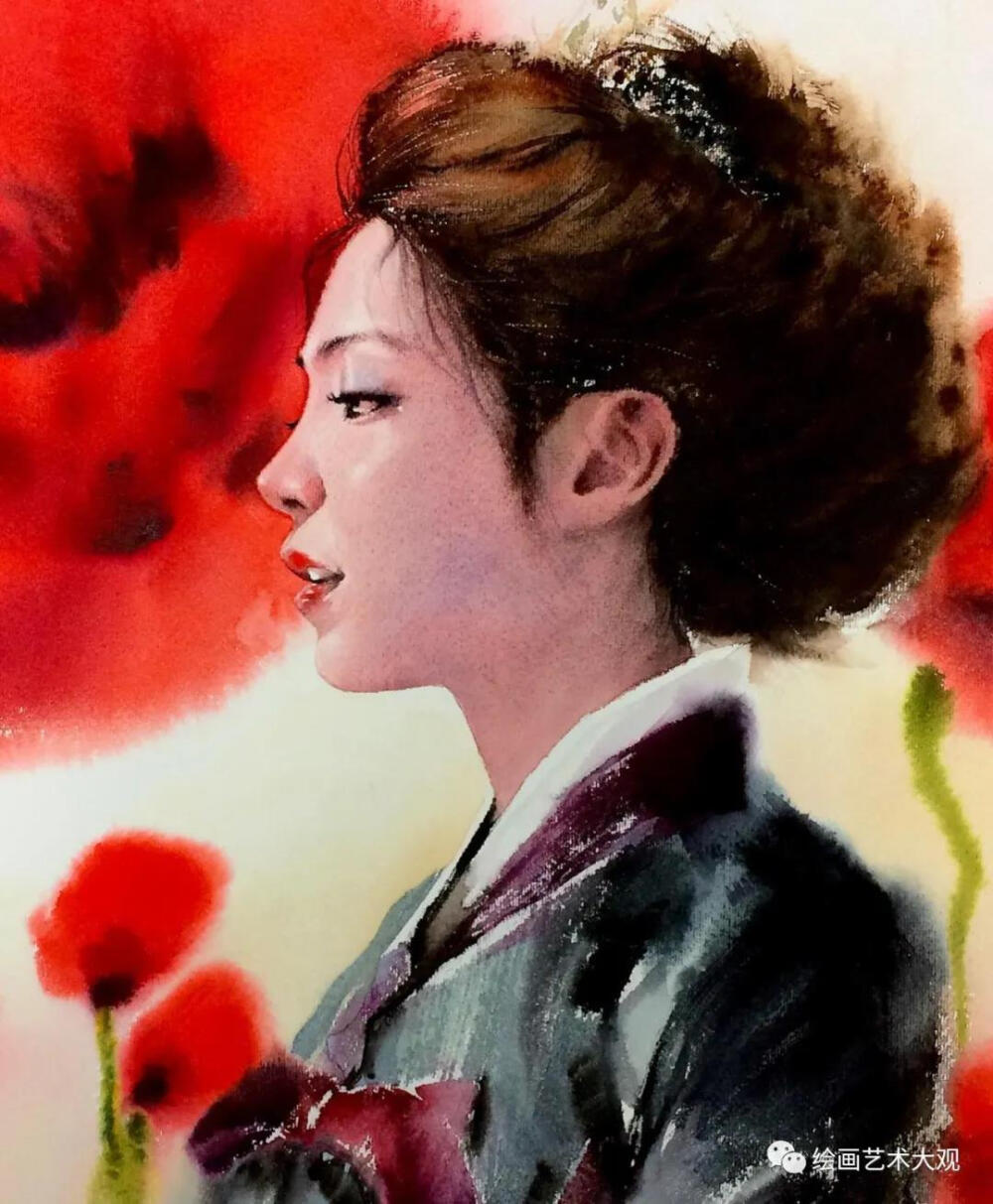 韩国首尔的水彩画家Jung Hun Sung郑勋成的水彩人物画，用色大胆、光感十足、体块明确、表现力强，具有一种强力的吸引力。他对水彩技法掌握娴熟，对人物神态和五官的塑造也是张弛有度，画面十分潇洒而严谨，形成了自己独特的风格。