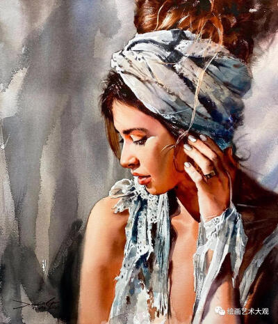 韩国首尔的水彩画家Jung Hun Sung郑勋成的水彩人物画，用色大胆、光感十足、体块明确、表现力强，具有一种强力的吸引力。他对水彩技法掌握娴熟，对人物神态和五官的塑造也是张弛有度，画面十分潇洒而严谨，形成了自…