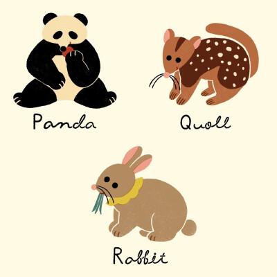 日本插画师 Shion Kawabe 笔下可爱的小动物。 ​
