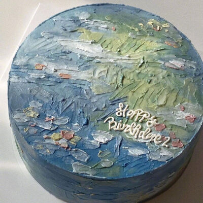 油画裱花蛋糕，ins:smallucke ​ ​​​