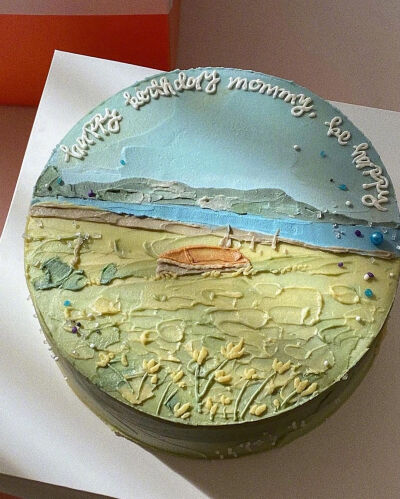 油画裱花蛋糕，ins:smallucke ​ ​​​