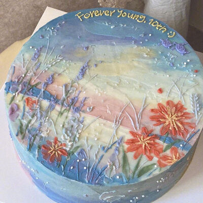 油画裱花蛋糕，ins:smallucke ​ ​​​