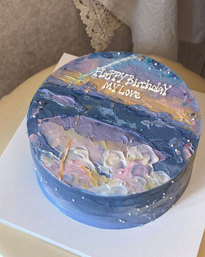 油画裱花蛋糕，ins:smallucke ​ ​​​