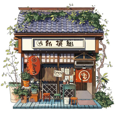 建筑绘画｜街边小屋
作者：艺术家Angela Hao