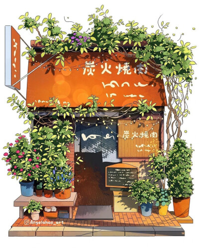 建筑绘画｜街边小屋
作者：艺术家Angela Hao