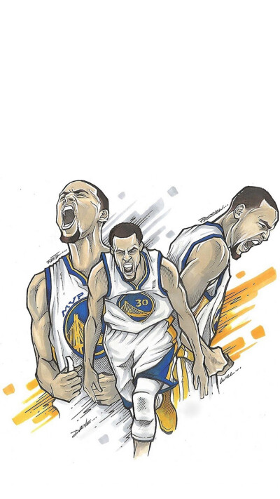NBA篮球创意手绘插画高清手机壁纸