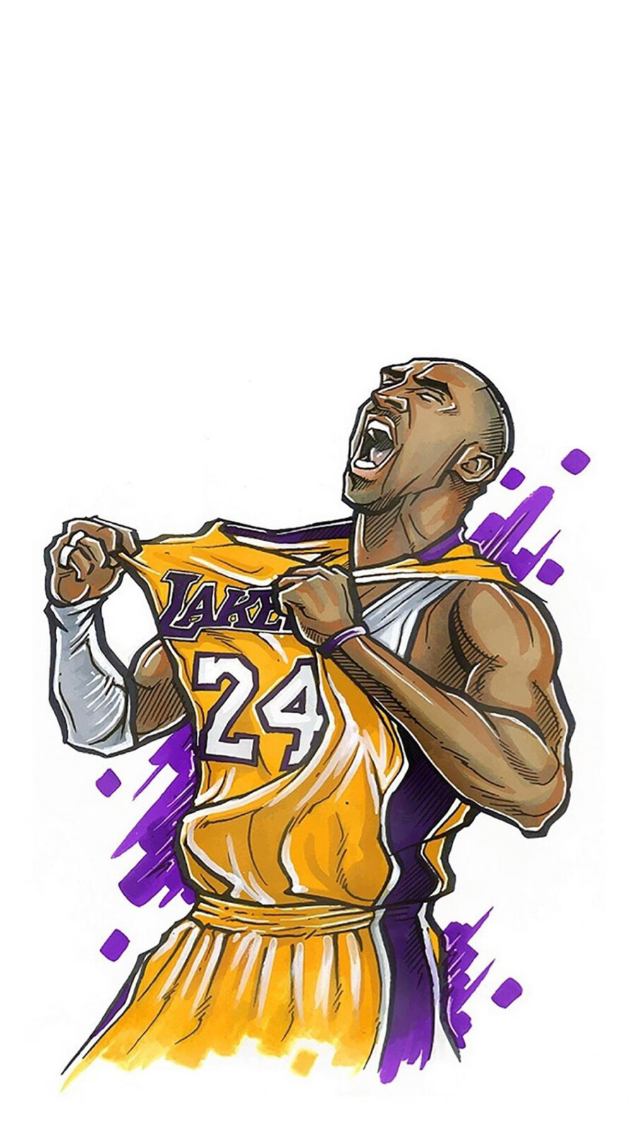 NBA篮球创意手绘插画高清手机壁纸