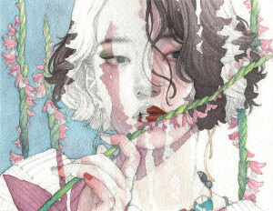 手绘 绘画 女生 颓废艳丽
侵删
