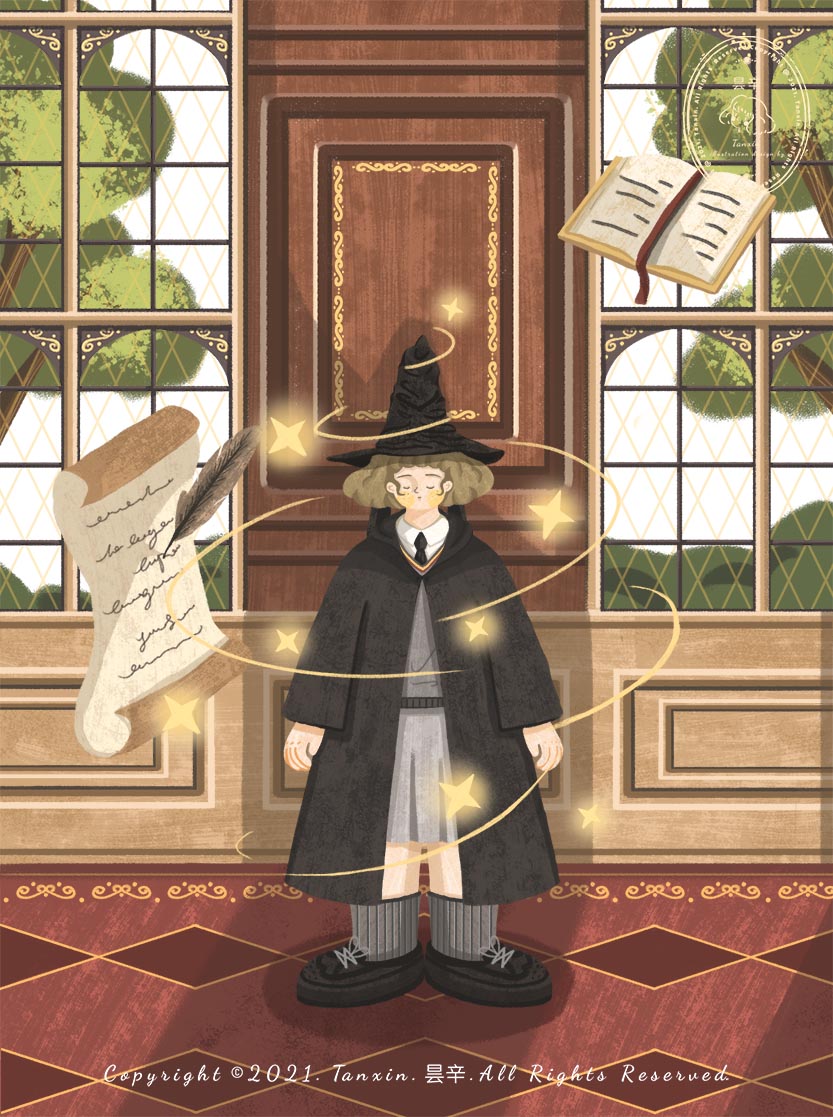 插画| Hogwarts School of Witchcraft and Wizardr
“如果你生于1985到1998年之间，请记得你的霍格沃茨入学通知书之所以没寄到，是因为伏地魔抹去了政府文件中这期间出生的麻瓜巫师记录。”— —J.K.罗琳”
也许这么多年我们早已经变成为生活奔忙的大人，但只要荧幕亮起，就好像还能回到那个天真单纯相信猫头鹰总有一天会送来霍格沃茨录取通知书的童年。
仍然等待着衔着霍格沃茨录取通知书的猫头鹰会到来，也仍然相信着魔法世界一直存在。
同学们，我们下学期霍格沃茨再见~