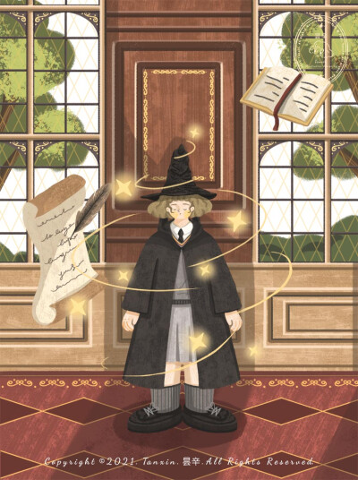 插画| Hogwarts School of Witchcraft and Wizardr
“如果你生于1985到1998年之间，请记得你的霍格沃茨入学通知书之所以没寄到，是因为伏地魔抹去了政府文件中这期间出生的麻瓜巫师记录。”— —J.K.罗琳”
也许这…