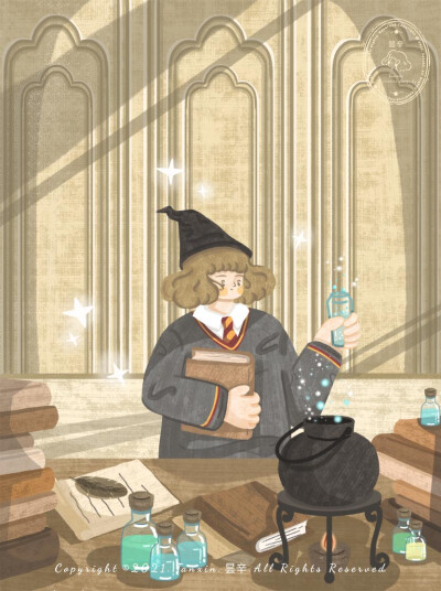 插画| Hogwarts School of Witchcraft and Wizardr
“如果你生于1985到1998年之间，请记得你的霍格沃茨入学通知书之所以没寄到，是因为伏地魔抹去了政府文件中这期间出生的麻瓜巫师记录。”— —J.K.罗琳”
也许这…