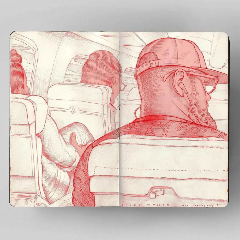 艺术家bryce wymer的sketchbook每一页的画面都充满了张力，巧妙的色彩搭配带来了令人舒适的视觉感受。