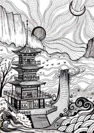 线稿黑白素材