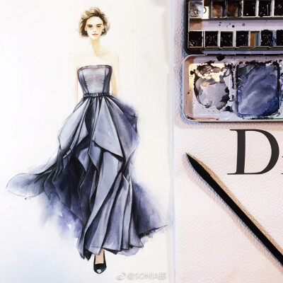 邵邵水彩时装画——质感表现
#水彩#时装画#服装效果图#手绘#Dior#插画分享#艺术潮流
