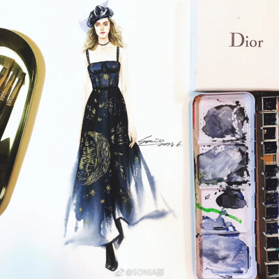 邵邵水彩时装画——质感表现
#水彩#时装画#服装效果图#手绘#Dior#插画分享#艺术潮流
