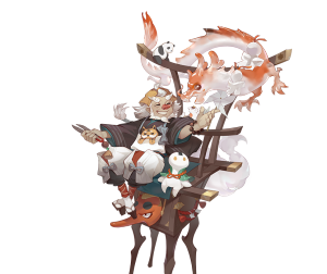 饴细工(cv:大川透)

曾在拥有上千门徒的东方糖匠人门下修行，
在返乡的路上为救陌生的孩子身亡。
用名为苦的力量捏塑甜蜜的饴糖。
只要靠近他，
就能感受到强大的驱动糖浆的热量。
这样的热能随意捏塑万物，
如果有人间的暖流滋润，
因热爱而焦灼的心就会融化释放更强大的力量。