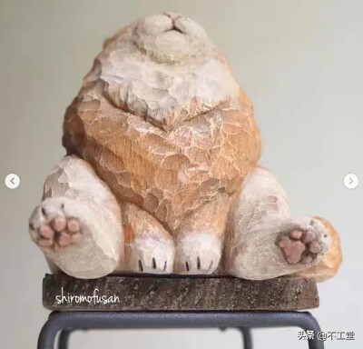 日本木雕艺术家Shiro Mofusan的这些猫咪作品