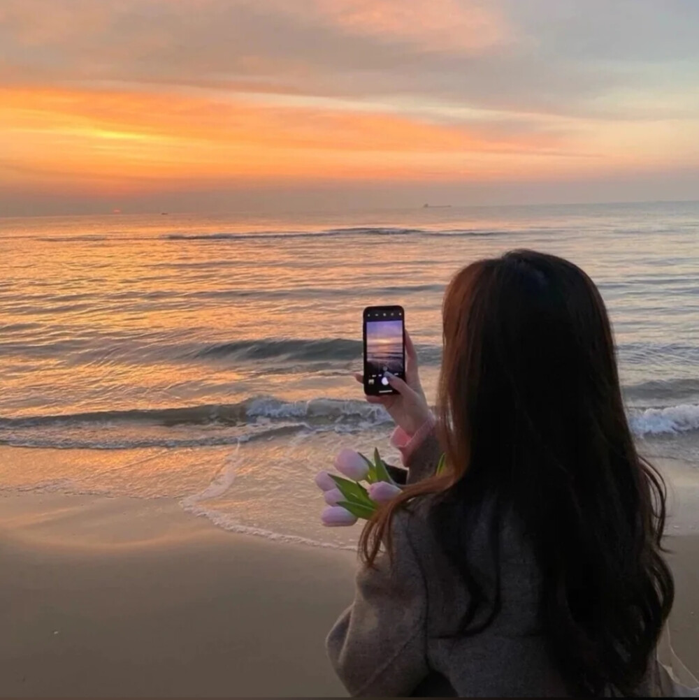 海边落日