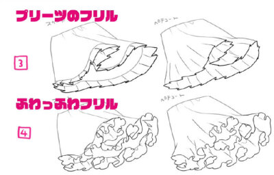 裙子褶皱画法まさるドッ ​​​​