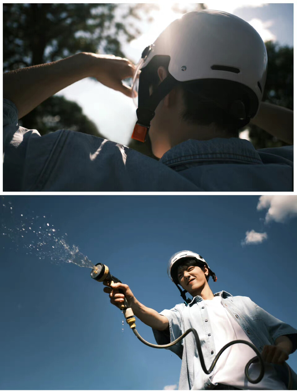 肖战戴头盔vs我戴头盔