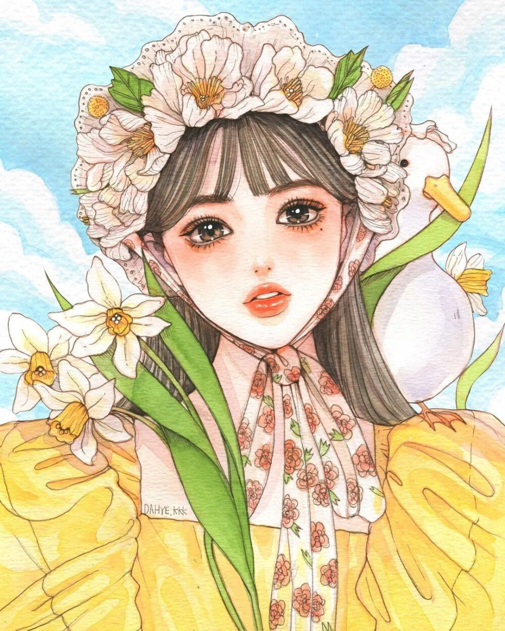 手绘头像｜可爱人物插画~
ins：dahye