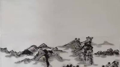 李孟贤的作品，写意山水画，中国画，中国风