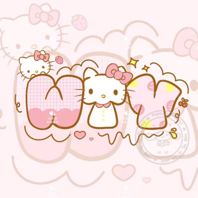 字母涂鸦 hello kitty