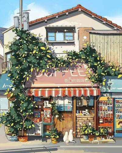 插画｜街边小店~
画师：angelahao_art