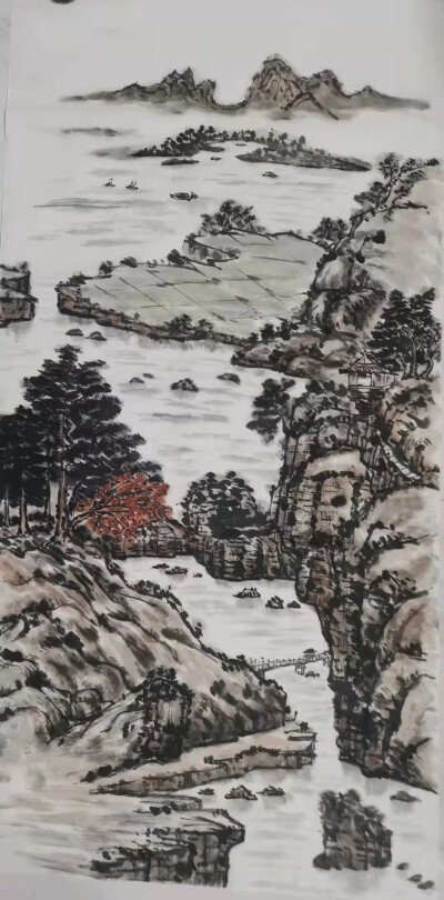 李孟贤l山水人物画
只要坚持不懈，有方法地去学习练习，临摹、锻炼技能和创意思维，一定可以越画越好