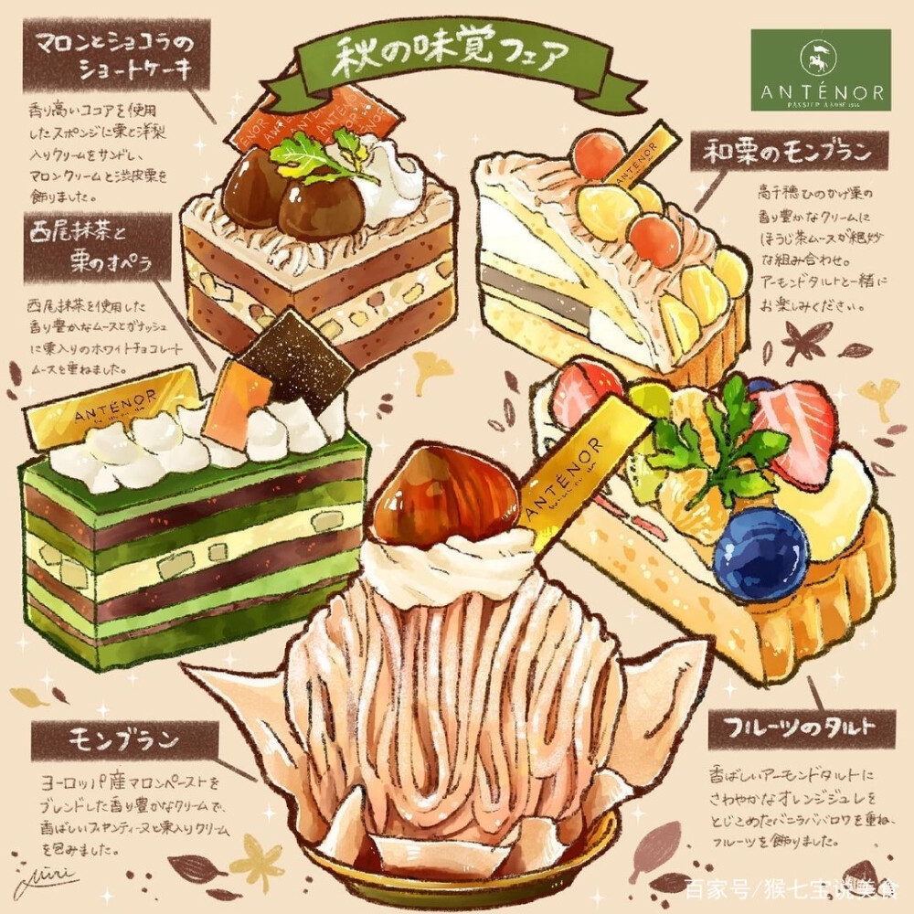 秋季美食插画作品