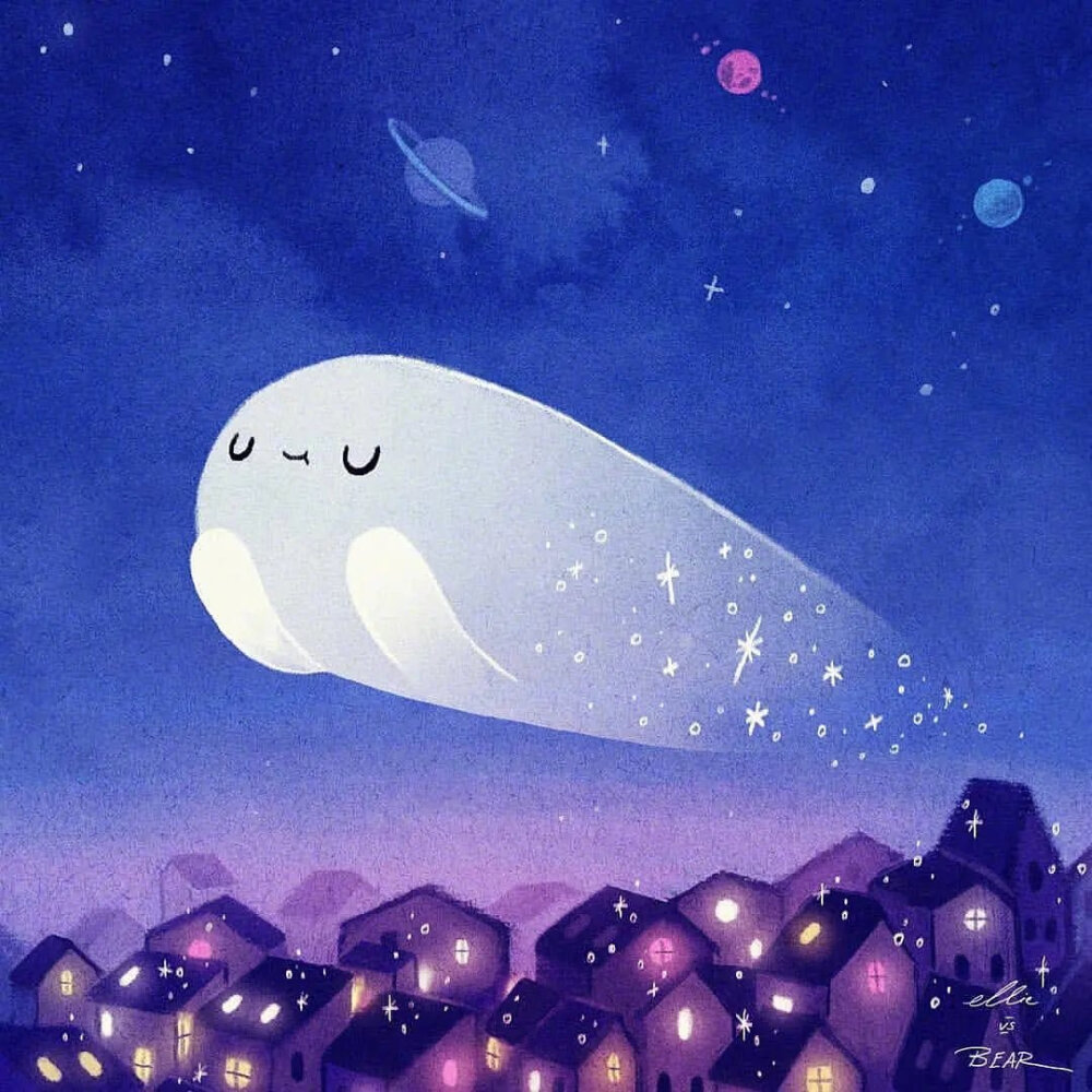 一组梦幻又治愈的插图画来啦
cr.插画师Ellievsbear ​​​